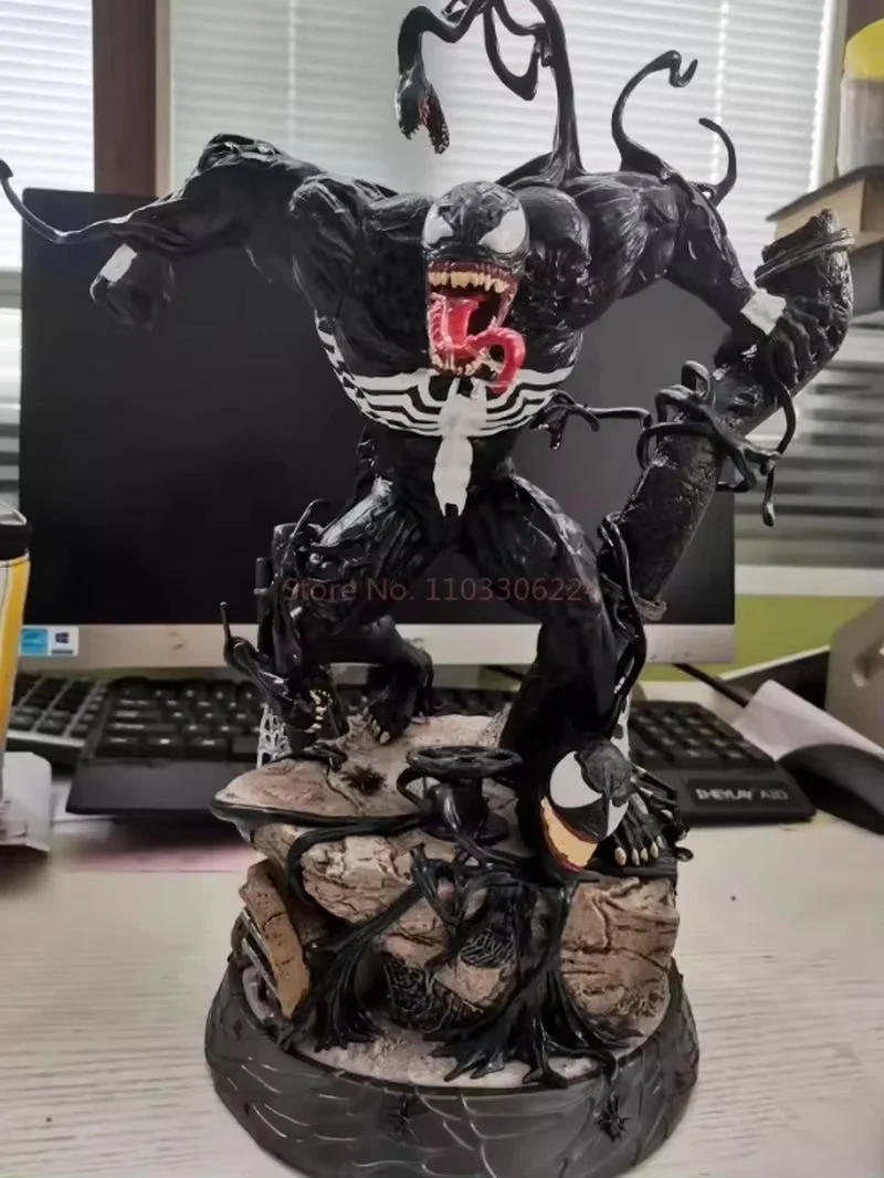 2024 Hot Sale 38cm Marvel Anime Handmade Venom Spider Man 1/4 Statue Handmade Model Toys Cool Collectable Toy Kids Xmas Gift