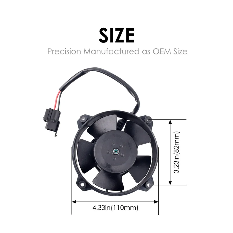 A45F-30103018 4Inch Koelventilator Motor Radiator 12V Voor Motorfietsen ATV Racing Crossmotor Trike Rvs Agrarische VA32-A101-62A