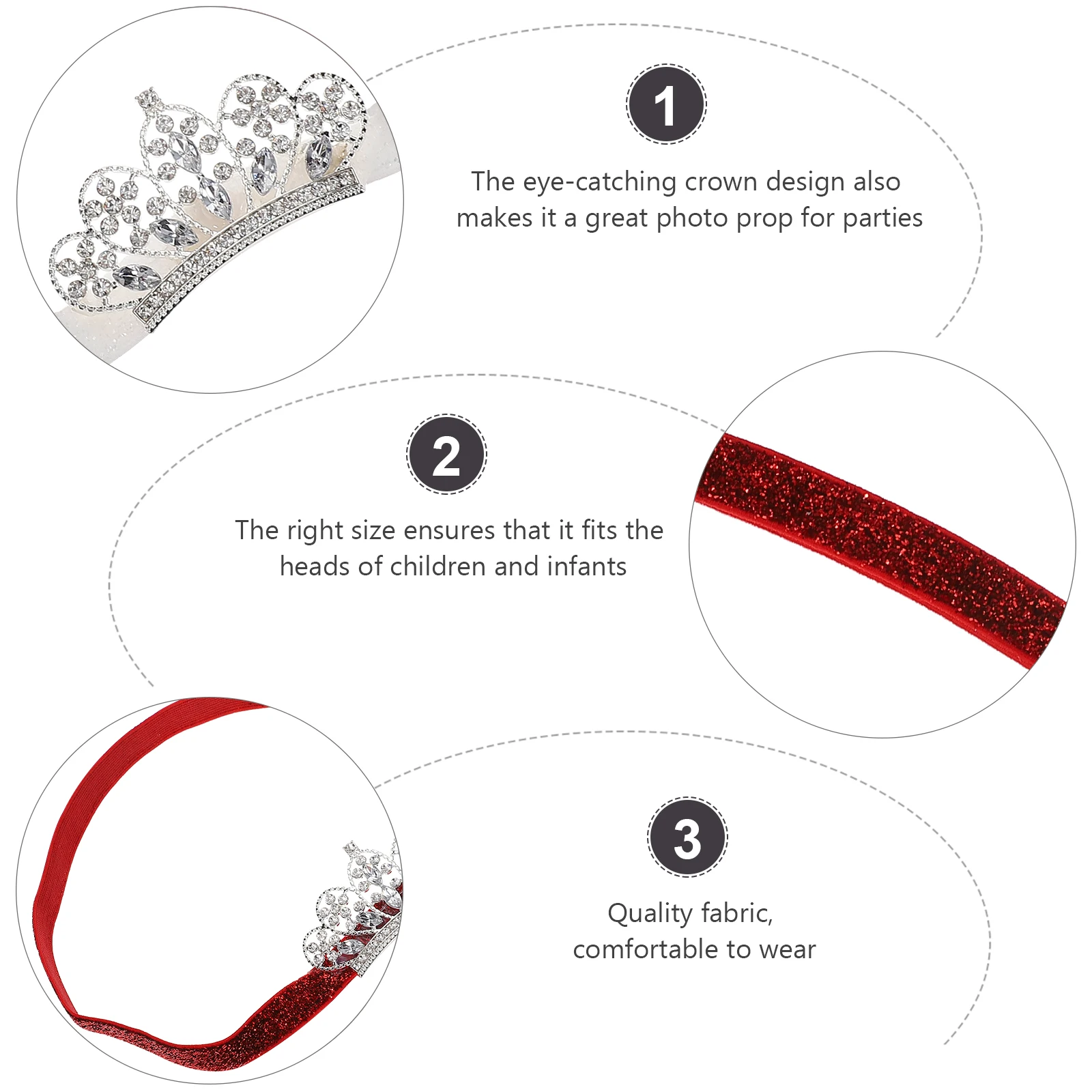 

2pcs Baby Girl Crown Headband Newborn Infant Decorative Tiara Fairy Soft Comfortable Hair Band For Kids Toddler Party Daily Wear