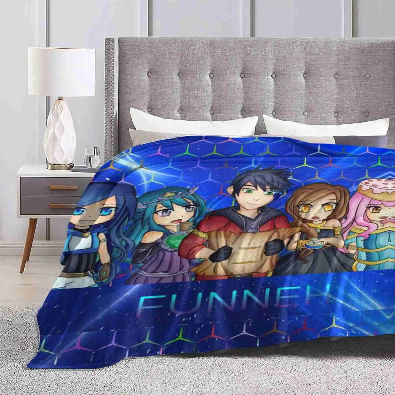 Itsfunneh Krew Super Warm Soft Blankets Throw On Sofa/Bed/Travel Its Funneh Gamer Gaming Alia Bloxburg Lachlanbeam Izza Place