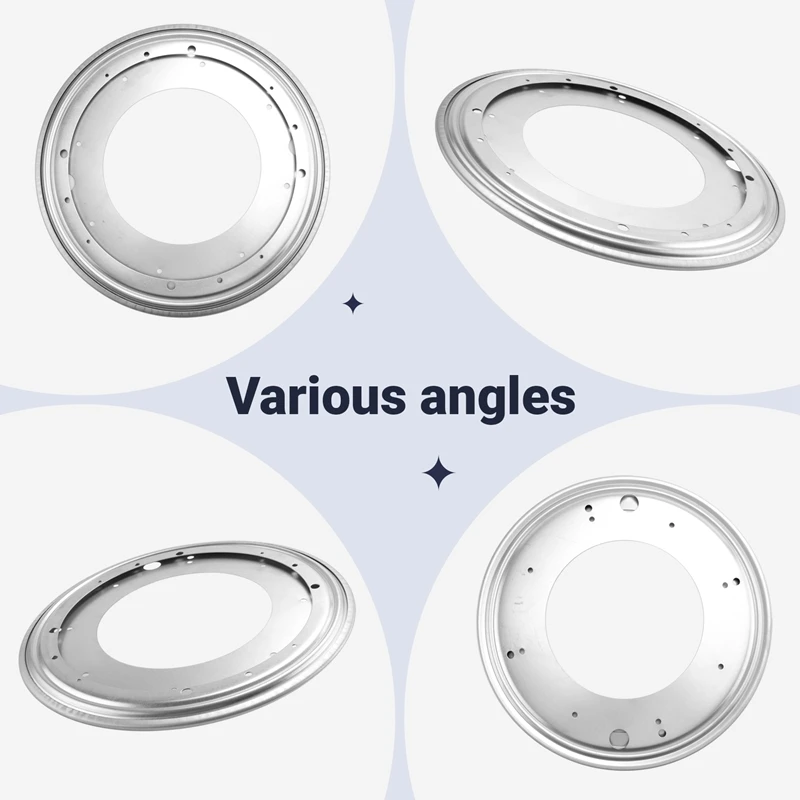 ABXH 12 인치 원형 아연 도금 턴테이블 회전 회전판 주방 및 디스플레이 테이블 하드웨어