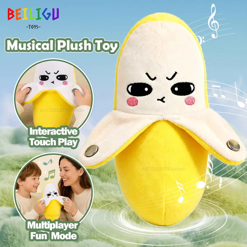 Baby Musical Plush Toy Interactive Rhythm Banana Beat Activity Game Touch Sensory Parent-child Educational Toy for Children Gift