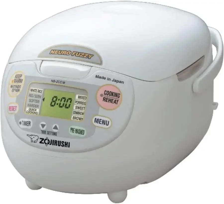 Zojirushi Neuro Fuzzy 10-Cup Rice Cooker and Warmer (أبيض ممتاز)