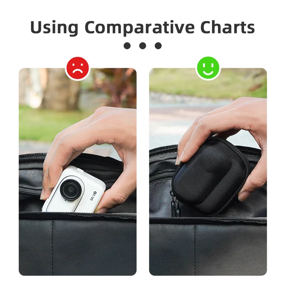 Flymele tas wadah penyimpanan, untuk Insta360 GO 3S/GO3 Mini pelindung nilon casing cangkang keras tas tangan aksesoris kamera