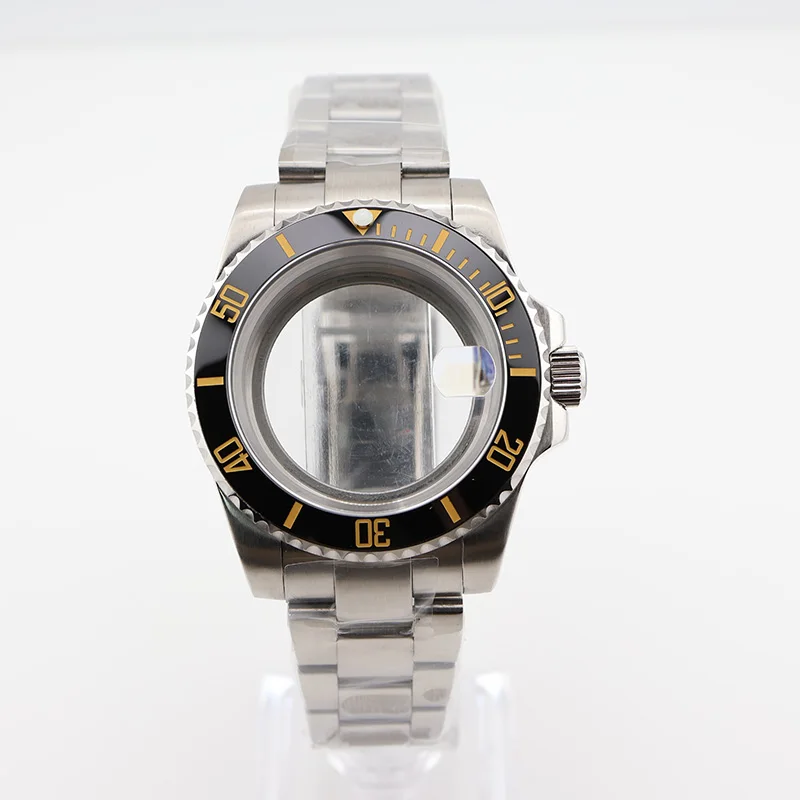 

40mm Black Yellow Submariner NH35 NH34 NH36 Watch Cases for Seiko GMT Mechanical Wrist Timepiece Replacement Parts