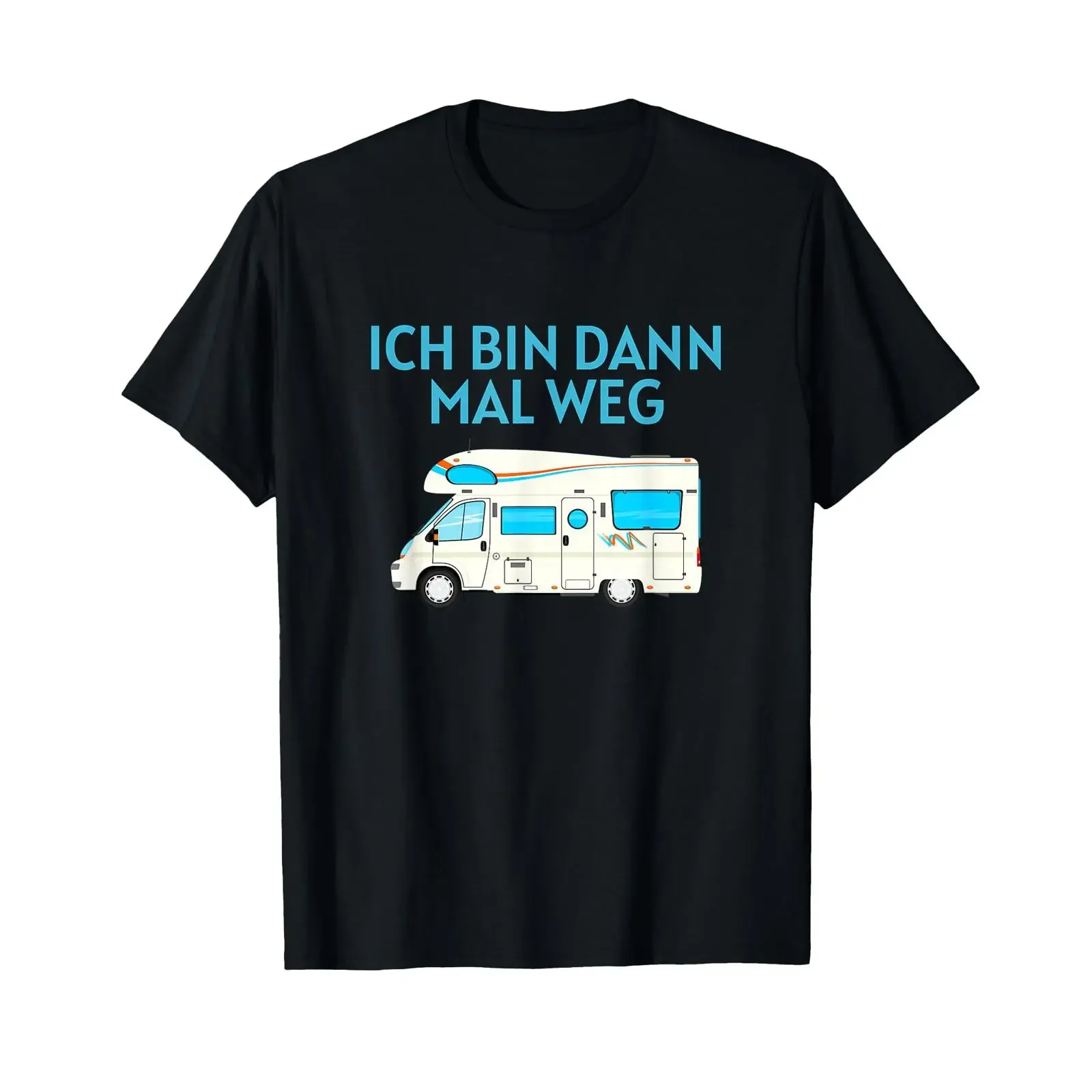 T Shirt with German Text quot Ich bin dann mal weg Language black vintage Washed Casual Breathable fashion Soft Versatile
