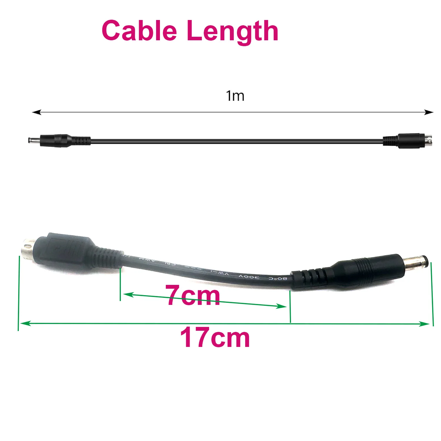 18AWG 4 Pin DIN maschio a DC 5.5mm x 2.1mm cavo di alimentazione maschio per sistema di telecamere CCTV adattatore per caricabatterie DVD LCD TV PC stampante per codici a barre