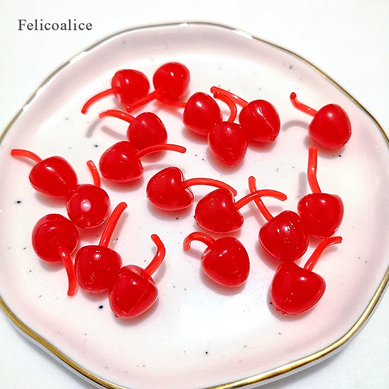 20pcs Cute Miniature FruitsToys Artificial Simulation Cherry for Dollhuose Accessories Kitchen Play Toys Home Accessories