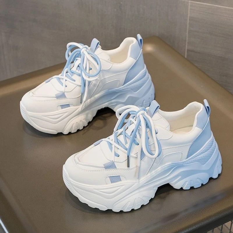 2025 Spring Autumn Women Shoes Gradient Color Thick Sole Dad Sneakers Height Increasing Versatile Sport Hot Selling Bestseller