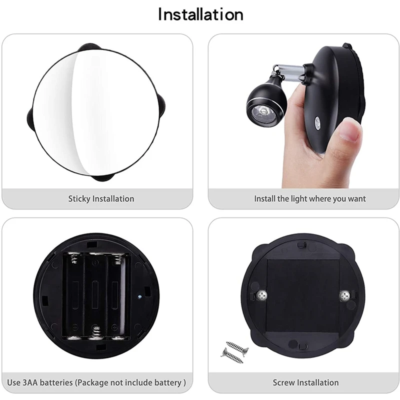 Foco inalámbrico para interiores, luces decorativas con pilas, luces artísticas para pinturas, luz de pared LED con control remoto (paquete de 2)