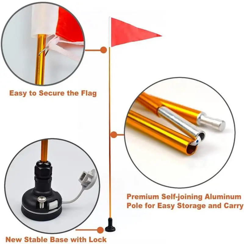 1.2m Fishing Canoe Kayak DIY Safety Boat Flag Base Kit With Mount Base Inflatable Dinghy Rowing Marine Accessories