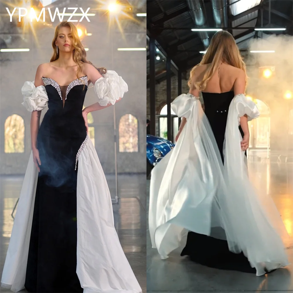 

Customized Evening Dress Formal Party Occasion Women YPMWZX Off-the-shoulder Column Floor Length Skirts Bespoke Dresse