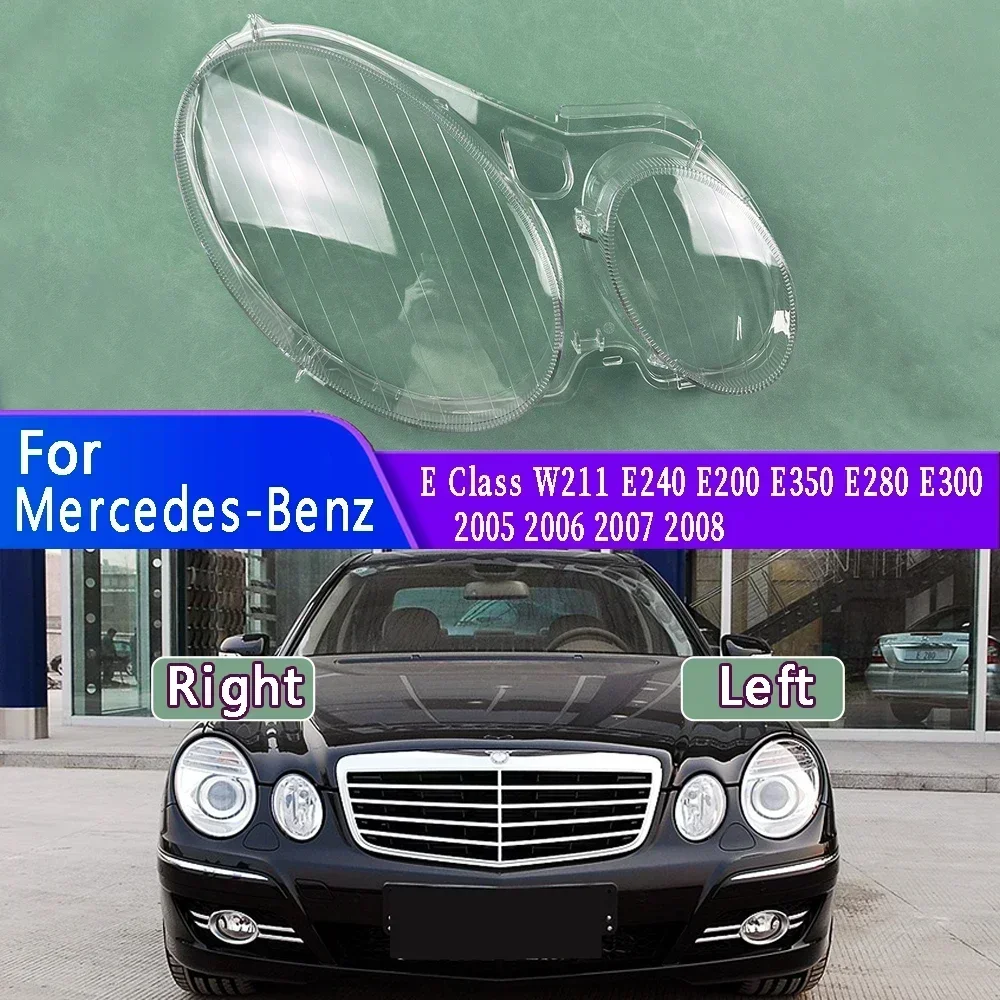 

Для Mercedes-Benz E Class W211 E240 E200 E350 E280 E300 2005 ~ 2008 абажур, корпус линзы, крышка фары из плексигласа