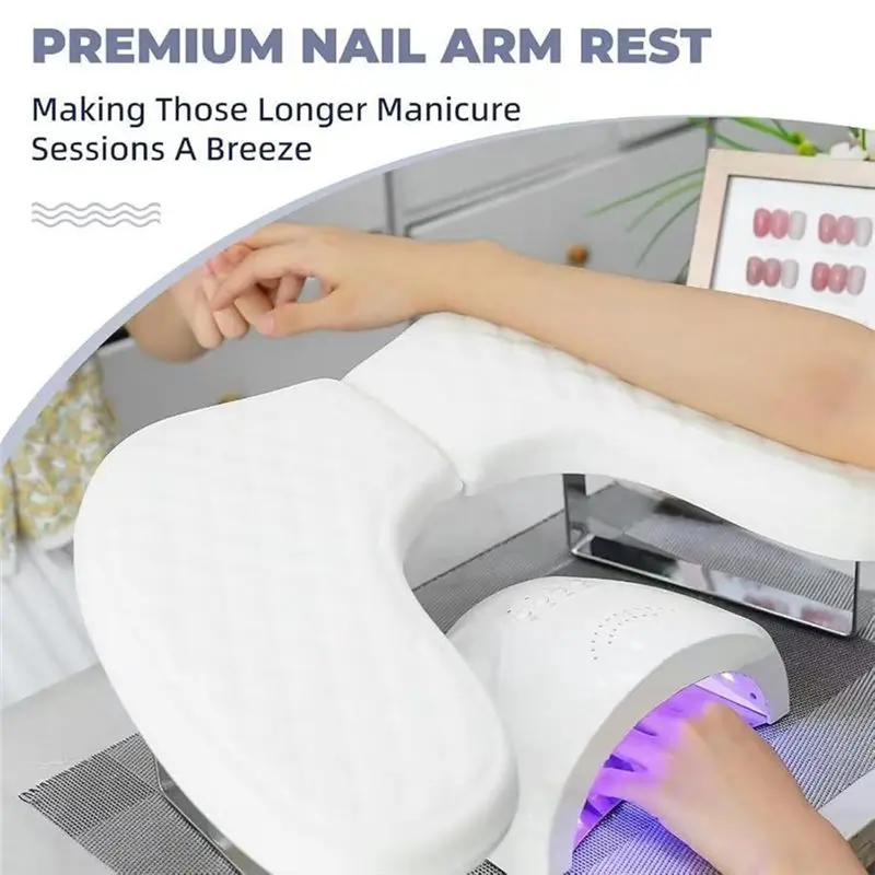 For Nails,U Shaped Manicure Hand Rest Pillow Cushion Foldable Arm Rest Foot For Nails Tech