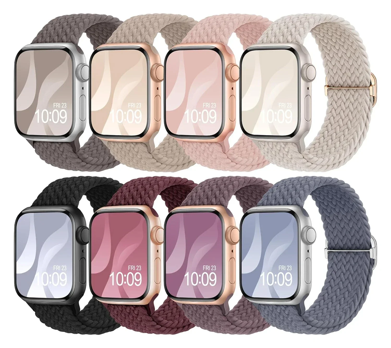 Elastic Nylon For Apple watch Ultra band 40mm 44mm 41mm 38mm 49mm 45mm Braided Solo Loop bracelet iWatch series 9 8 7 3 se strap