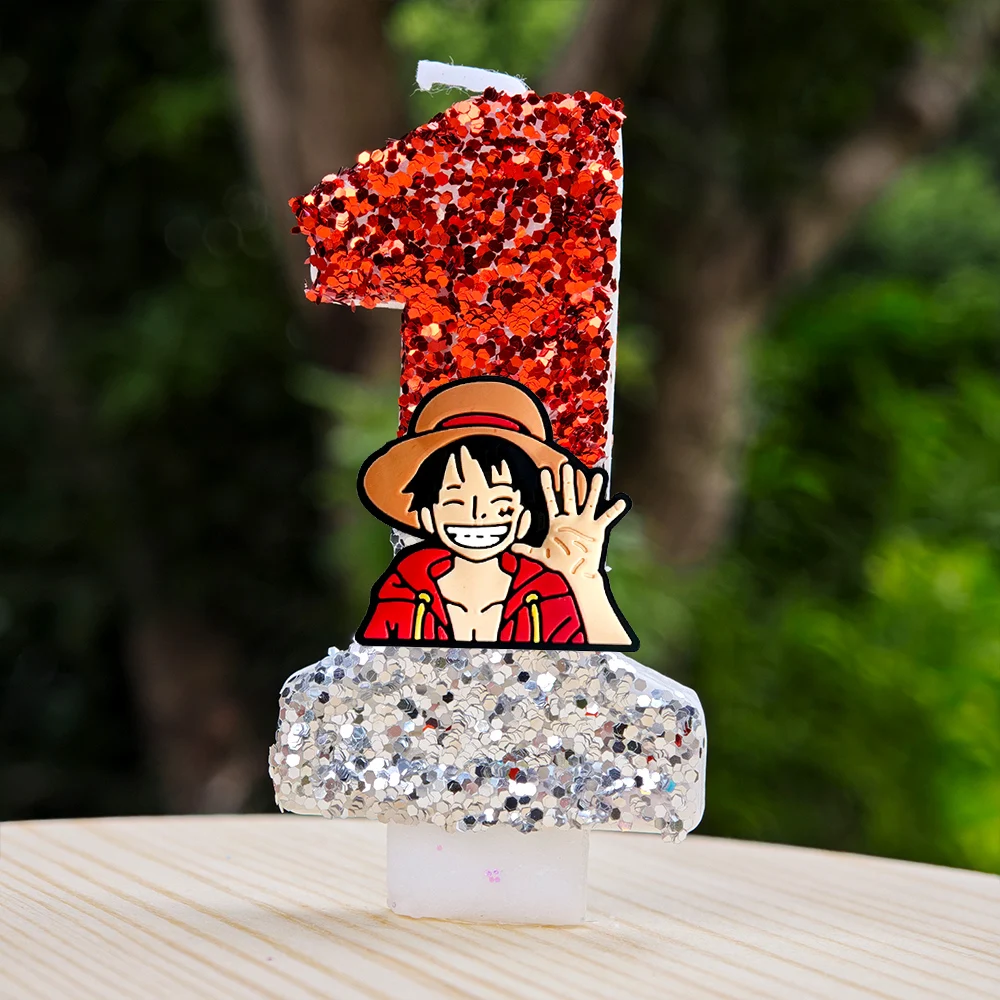 One Piece Theme Luffy Candle Number 0-9 Birthday Cake Candle Decorations  Luffy  Birthday Party Cake Topper Baby Shower Gift - view 2