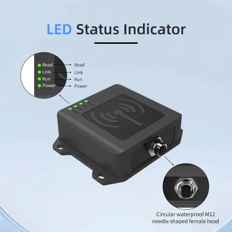 

NewCHAFON CF821 860-960MHz UHF RFID Reader ISO18000-6C Modbus TCP/IP Industrial Grade ABS IP67 Protection 0-5m Adjustable Card