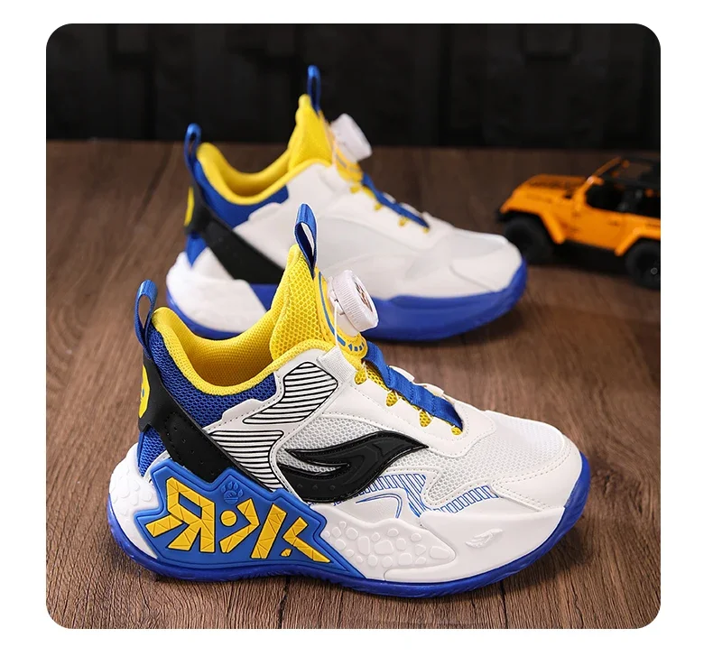 Boys Girls Casual Shoes Outdoor Children‘s Basketball Sneakers Kids Breathable Mesh Athletic Shoes Non-slip Lace-up Running Shoe