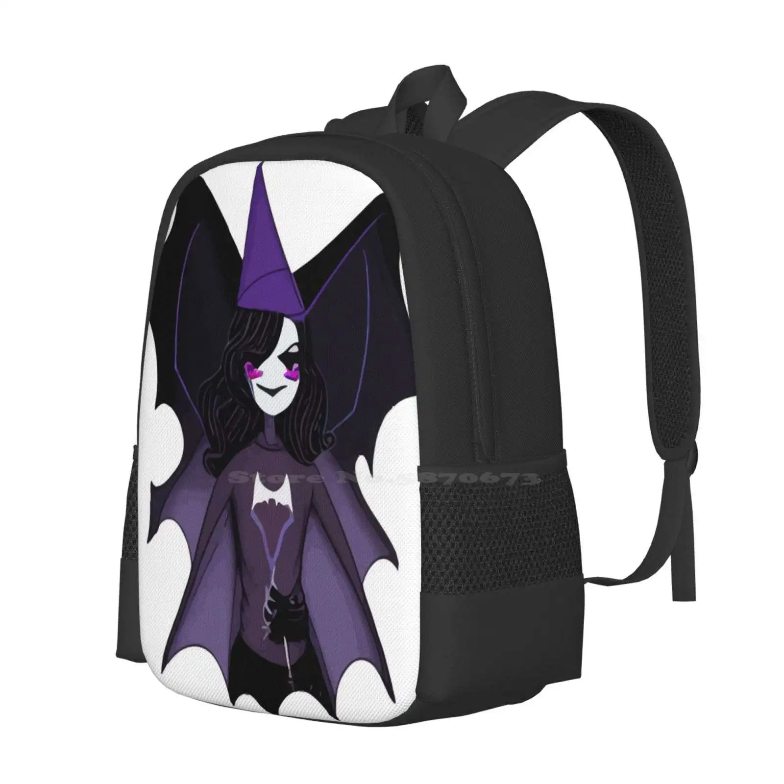 Halloween Bat Witch Purple Pattern Design Laptop Travel School Bags Tpween2022 Bats Halloween Costume Women Heathers Girls Cute