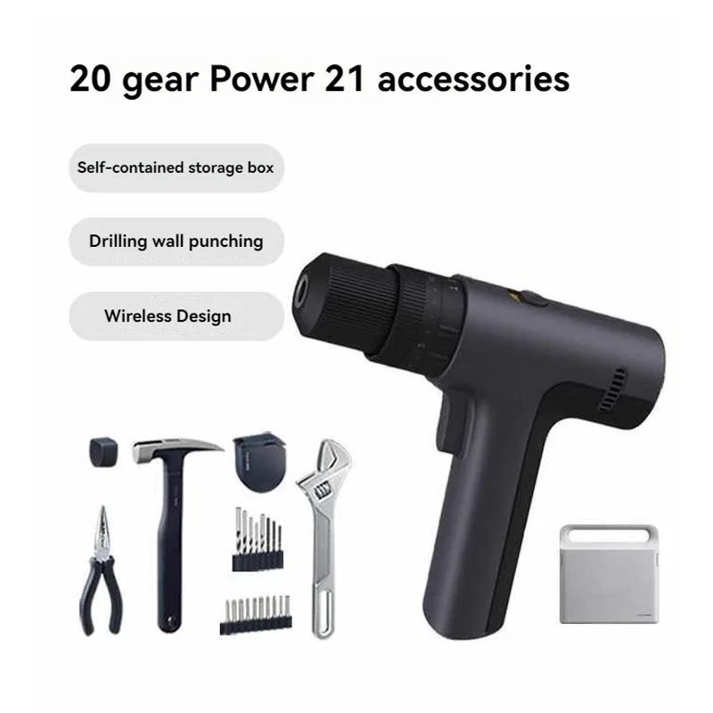 Cordless Electric Drill Brushless Motor Screwdriver Smart Power Tools Rechargeable Multi-Functional Household Drill