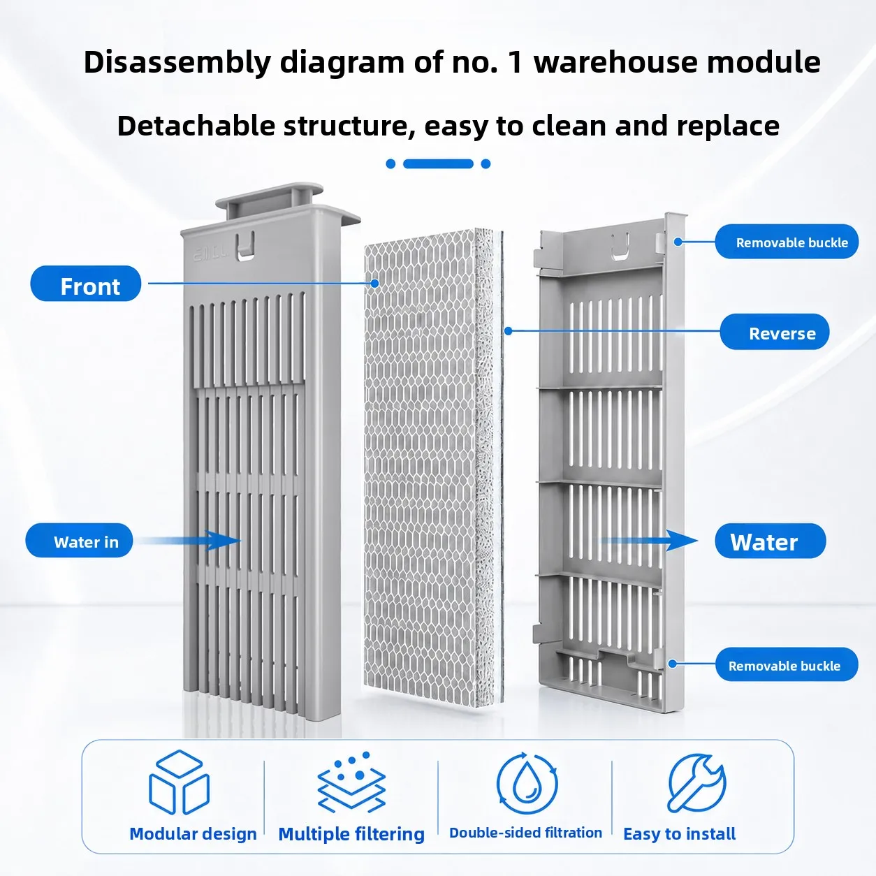 LMM smart fish tank upgrade physical 8D filter cotton module removable replacement cotton