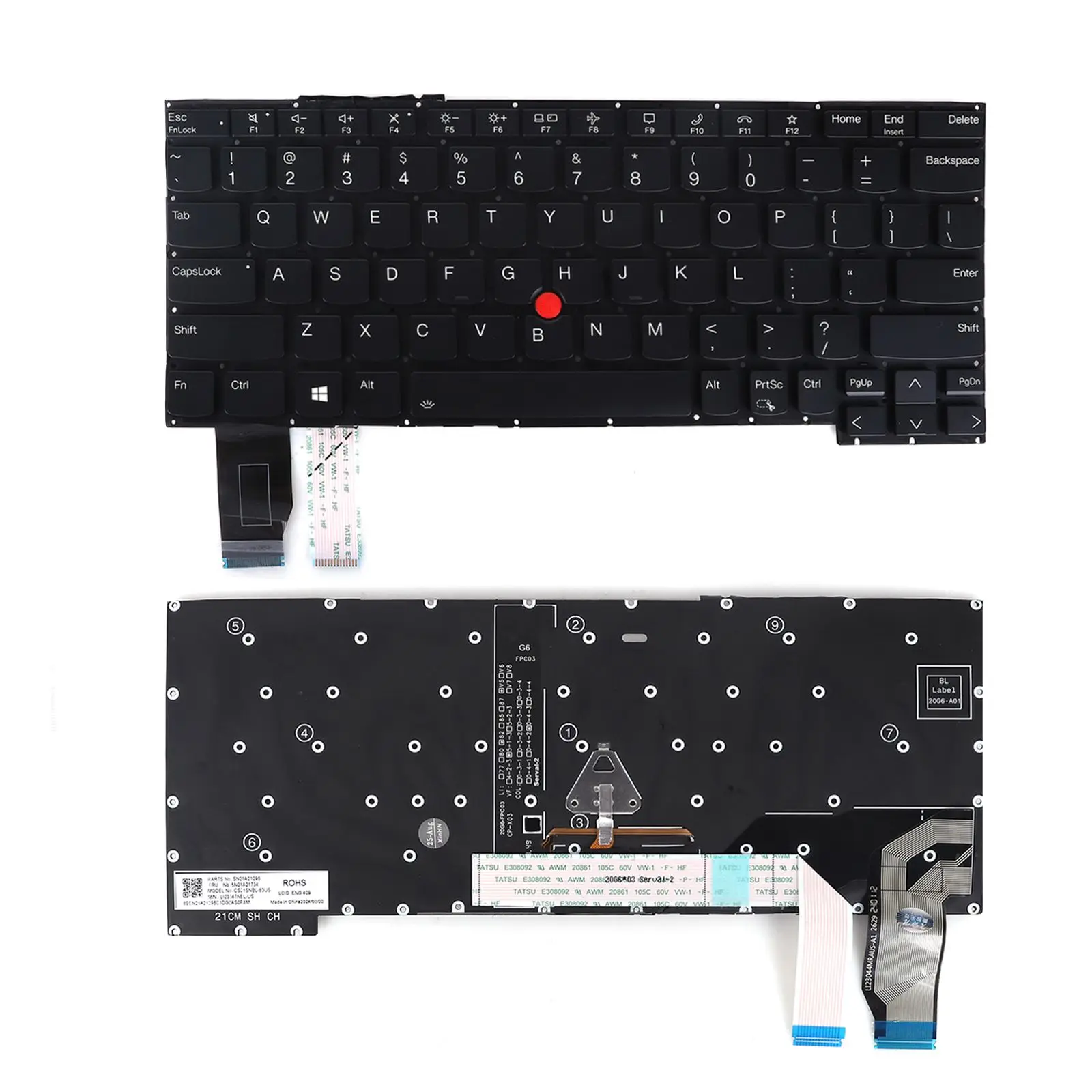 

Клавиатура ноутбука США для Lenovo YOGA X13 GEN2, черная, с подсветкой и точечной ручкой