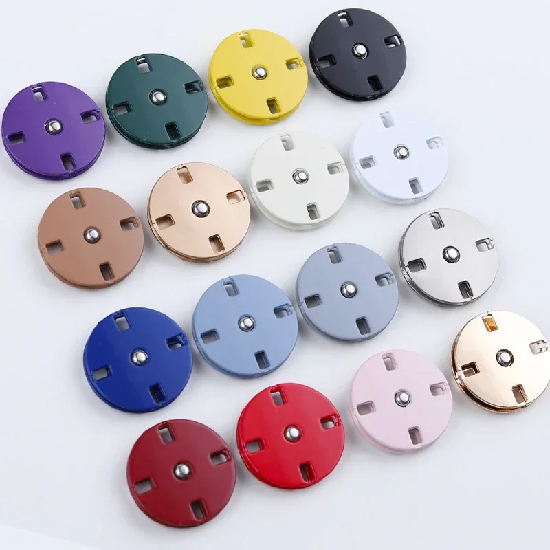 Colorful Metal Snap Buttons for Men\'s and Women\'s Clothing DIY Sewing Button Accessories Invisible Round Snap Button