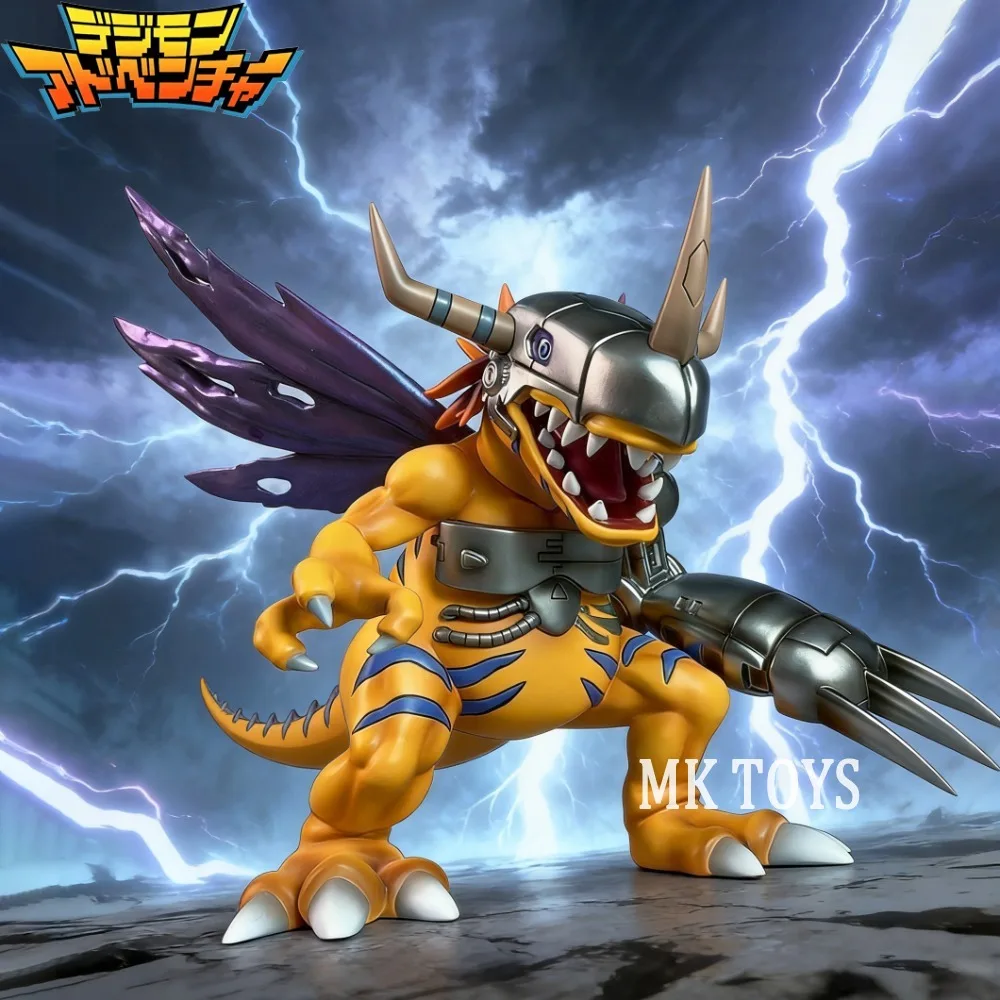 Figura de Anime Digimon Adventure, Figura de Acción de Metal Greymon, Estatua de PVC, Adorno de Escritorio, Modelo Coleccionable, Juguetes de Regalo, 19 cm