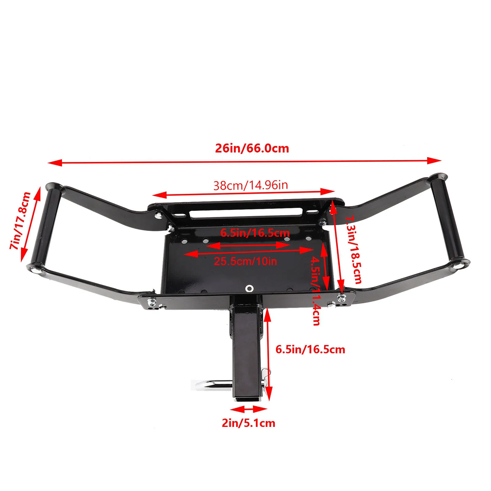 ATV Winch Mount Winch  Universal Winch Mount Plate Bracket for 9000lbs‑13500lbs Capacity Winches Trucks ATV 4x4 Trailers