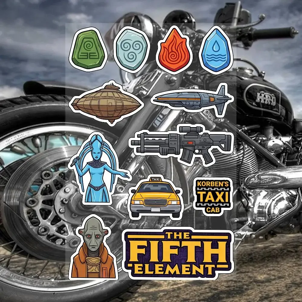 Film T-The Fifth Element  Waterproof Reflective Motorbike Stickers Easy Peel Removable Decals for Motorcycle Car