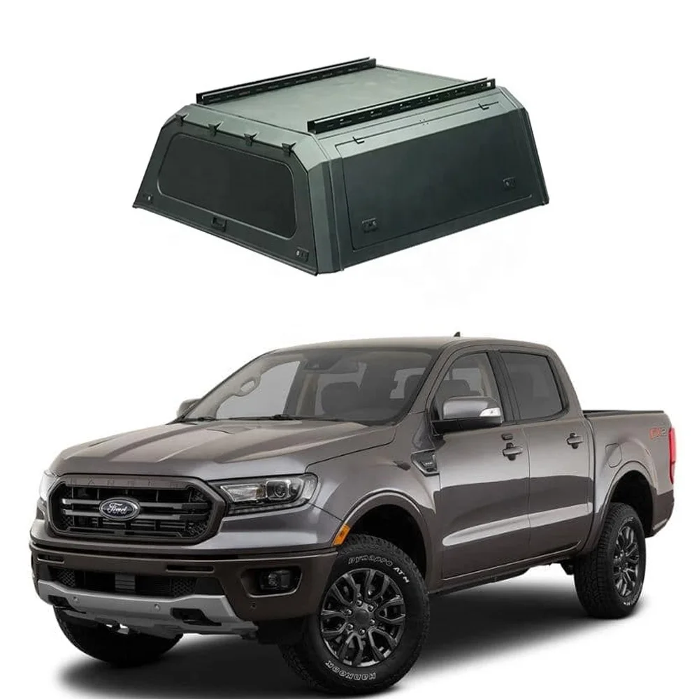 With Windows Steel Dual Cab Hardtop 4x4 Pick Up Pickup Truck Bed Canopy Topper for Ford Ranger 