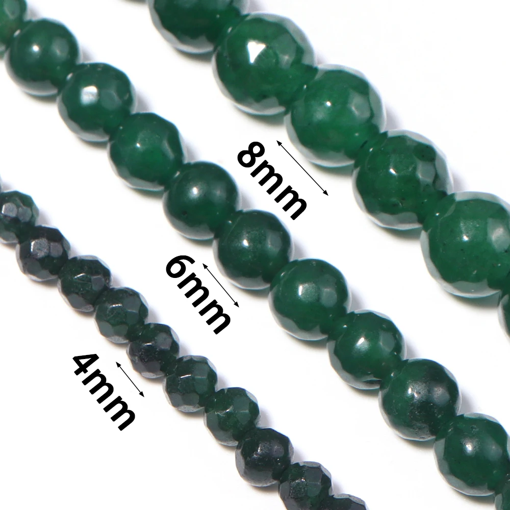 4 6 8mm Natural Faceted Green Treasure Emerald Stone Beads Loose Beads For Jewelry Making DIY Necklace Bracelets Accessories