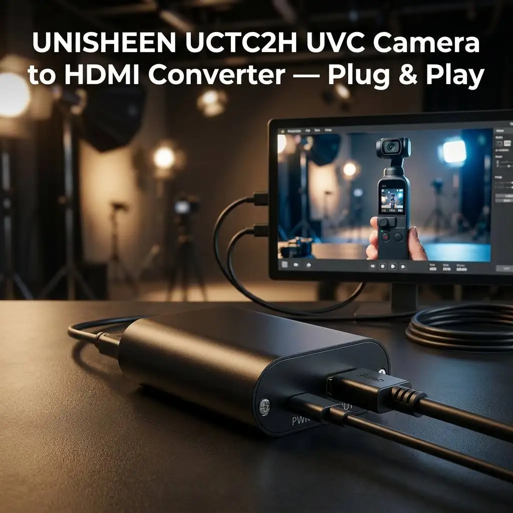 UNISHEEN UVC Camera to HDMI Converter 1080P/4K USB Webcam to HDMI Adapter for Monitor/TV/Projector USB Microscope & Endoscope