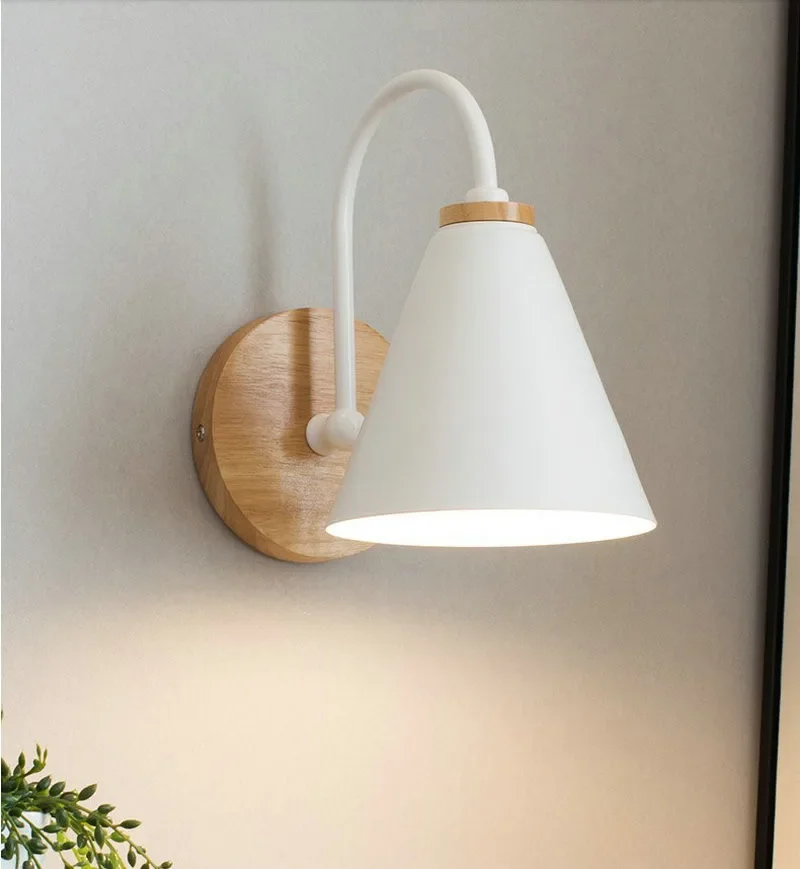 JOYINLED Modern Minimalist LED Wall Light Black White Interior Decor E26/E27 Lamps Nordic Indoor Wall Lamp for Bedroom Bedside ﻿