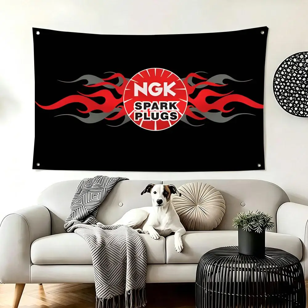 popular NGK Spark Plugs Flags  For Living Room Home Dorm Decor Wall Outdoor Camping Party Banner Gifts