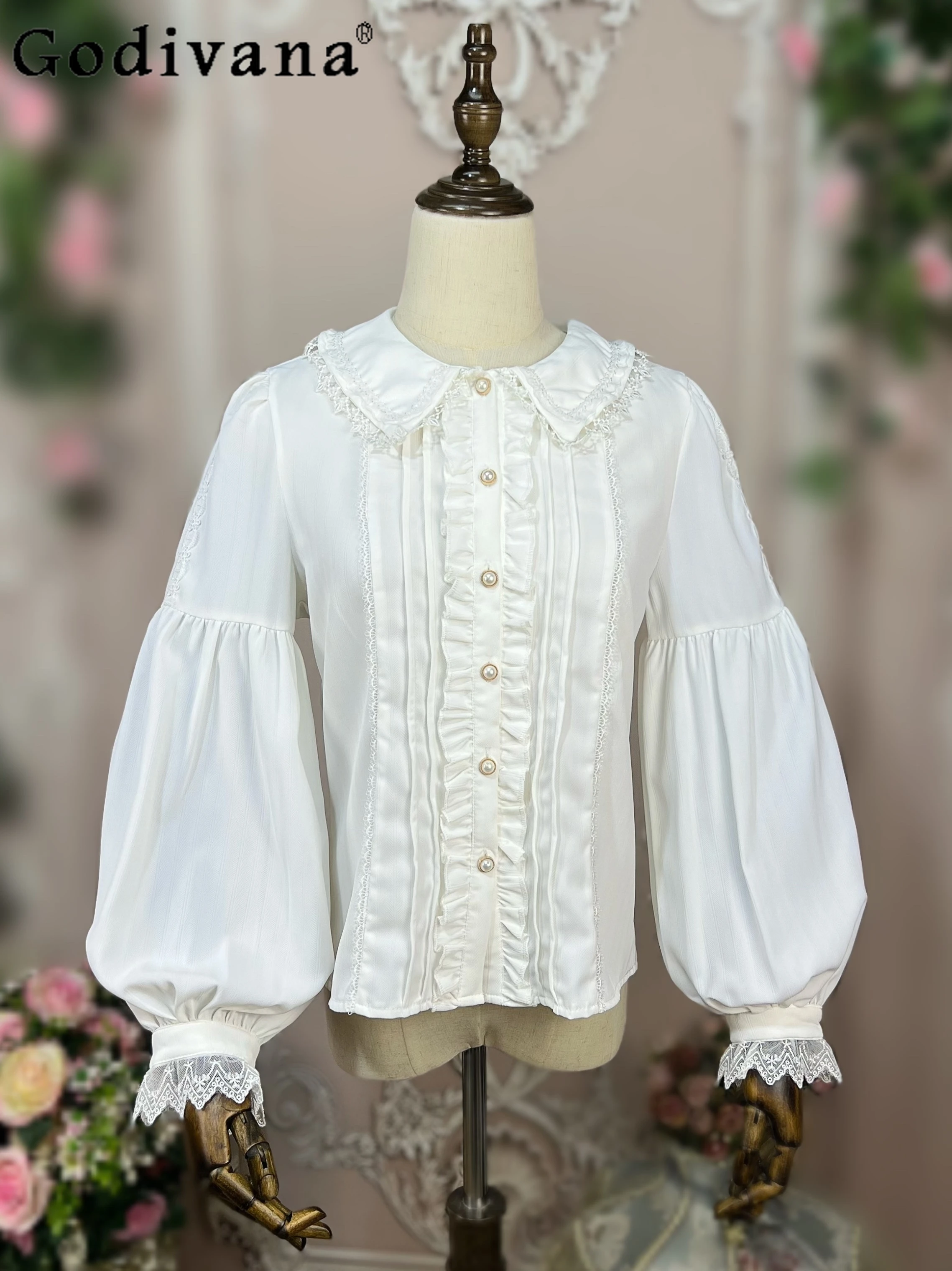 

Платье Лолиты, японское оригинальное осенне-зимнее новое платье с кукольным воротником, рубашка с длинными рукавами, милый милый универсальный топ для женщин