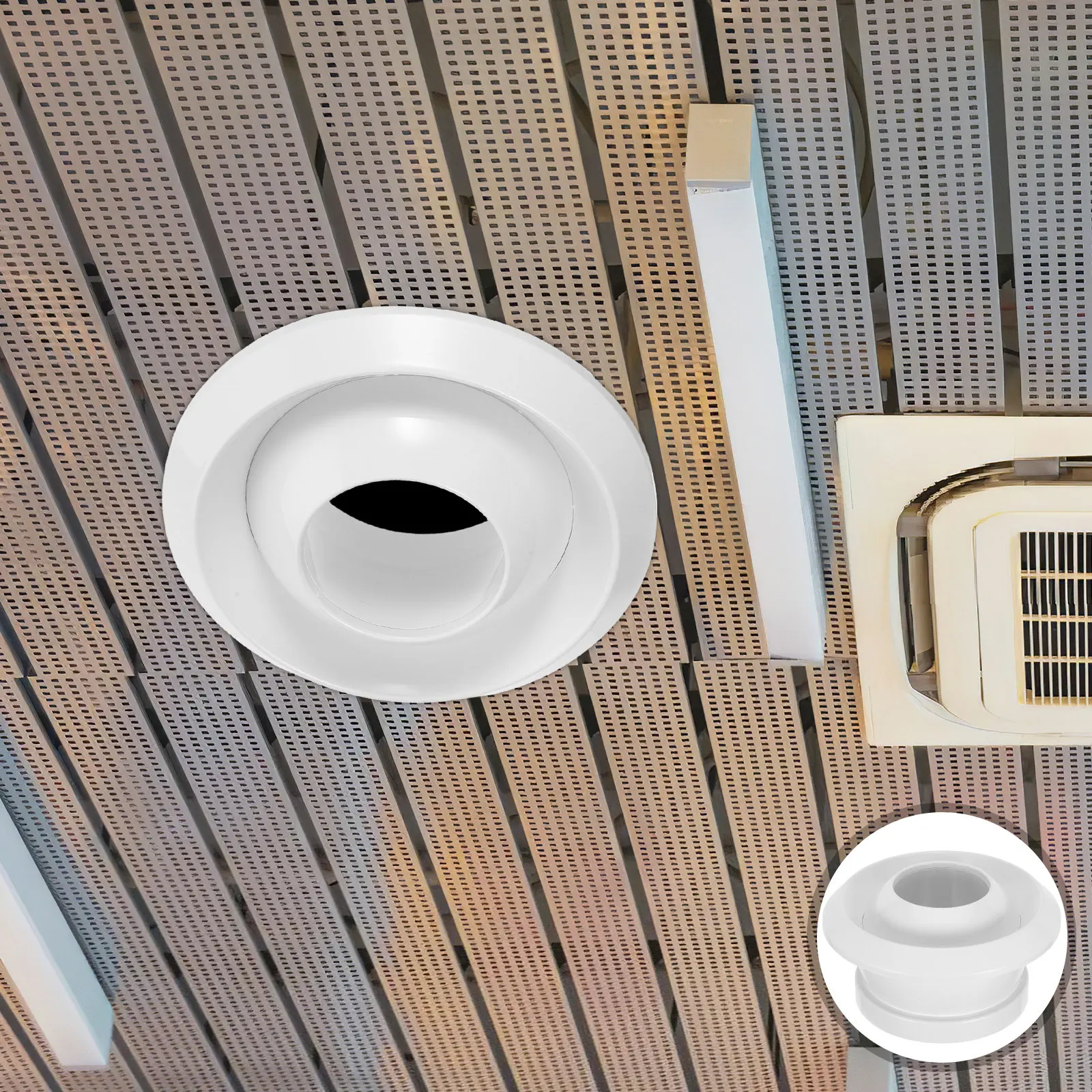 8 Inch Round Ceiling Vent Cover Plastic Louvered Grille Cover Rotating Air Diffuser Central Ac Vent Outlet Office Commercial Use