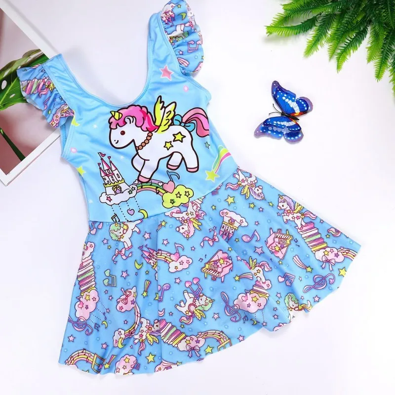 2023 New Children\'s Swimsuit Girls\' Cartoon One Piece Swimsuit Cute Baby Skirt Swimsuit