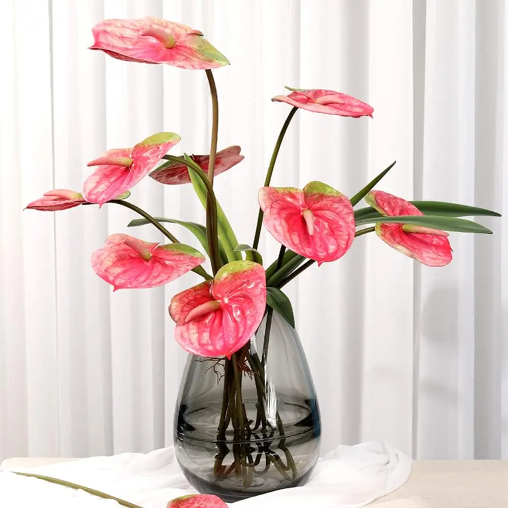 3D Printing Latex Artificial Anthurium Lily Flowers Permanent Flower Fake Flowers for Home Decoration Wedding Bridal Bouquet