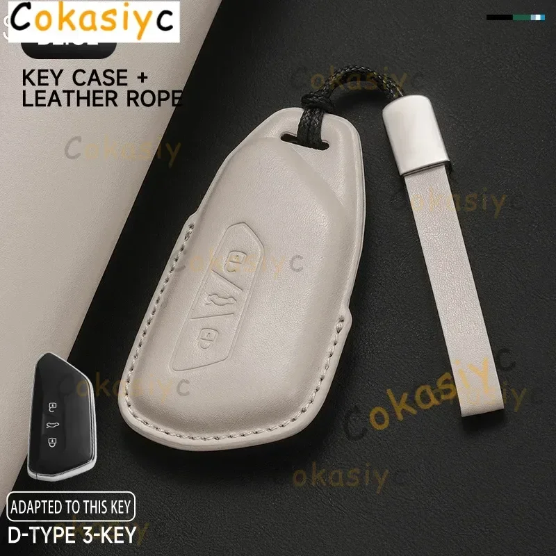 حافظة مفاتيح سيارة جلدية جديدة لسيارة فولكس فاجن فولكس فاجن جولف 8 MK8 ID.3 ID.4 كوبرا سكودا اوكتافيا A8 سيات ليون MK4 2020 2021 فورمينتور تاراكو #4