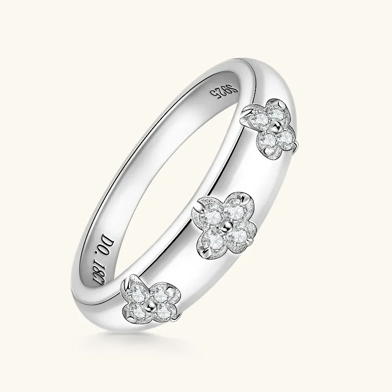 2026 Ehhai Certified VVS1 D Color Round Cut Moissanite Chunky Wide Rings for Women 925 Sterling Silver Wedding Fine Jewelry Gift