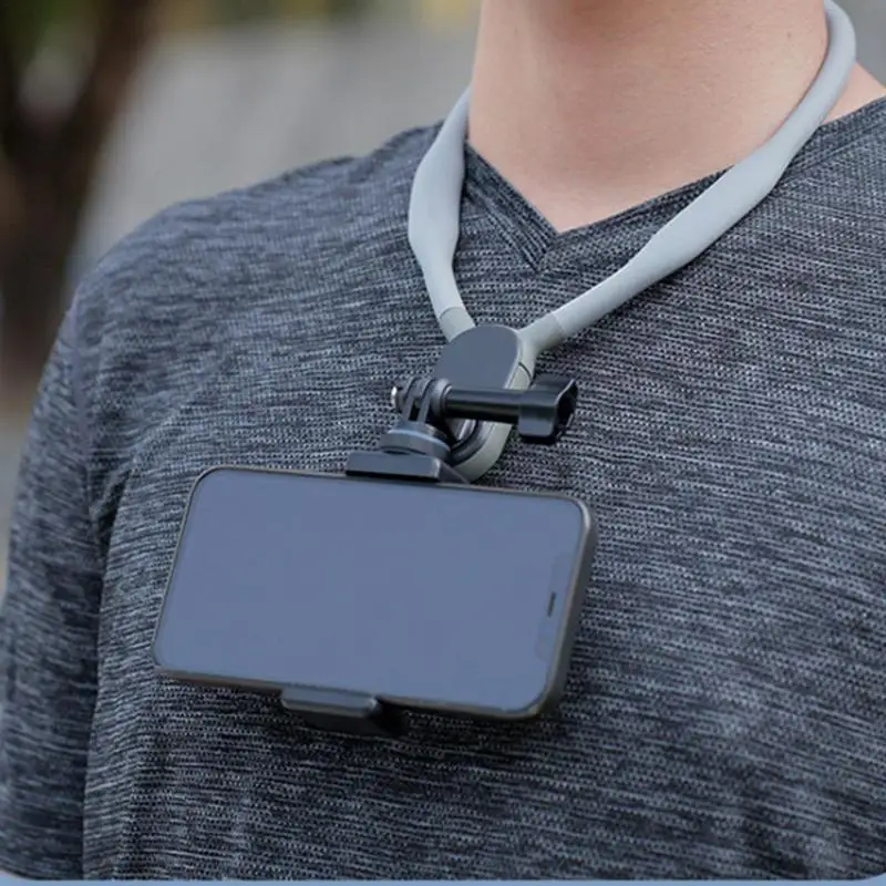 

Phone Neck Mount Silicone Camera Holder Neck Tripod Chest Mount Video Recording Cell Phone Neck Holder Chest Stand For Stable