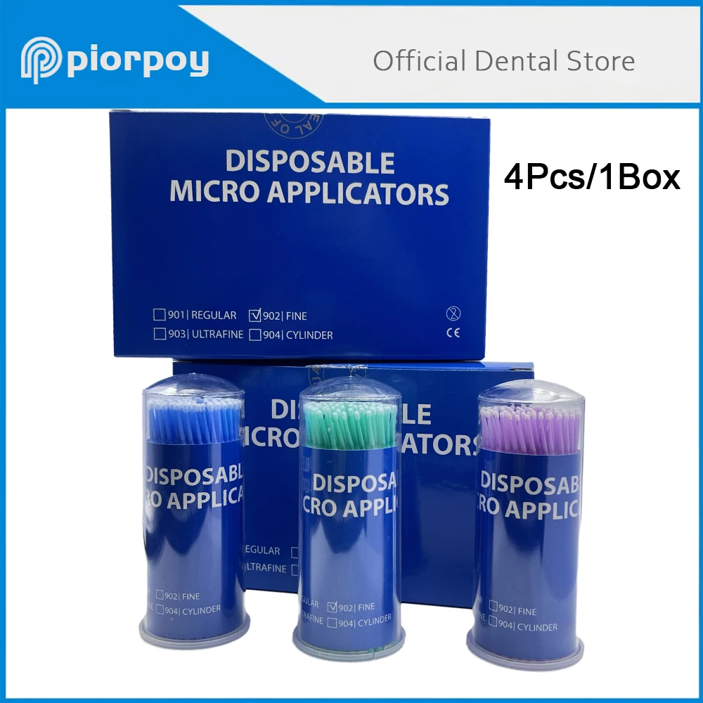 

PIORPOY 400Pcs/Box Dental Disposable Micro Brushes Long Micro Applicator Brush Dentistry Odontologia Extension Whitening Tools