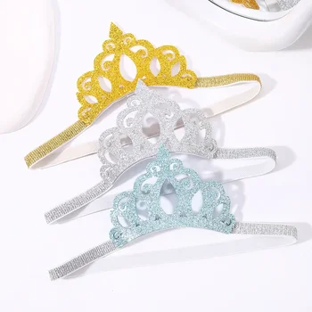 왕관 머리띠, 반짝이는 생일 파티 머리띠, 원피스 업 응원 축제 헤어 후프, 부티크 어린이 헤어 액세서리, 1PC