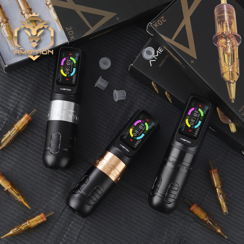 Ambition Zetton Kabelloser Tattoo-Maschinenstift, 4,0/3,5 mm Hub, gerade Stangenstruktur, bürstenloser Motor, 2400 mAh Touchscreen-Akku – Detail 8