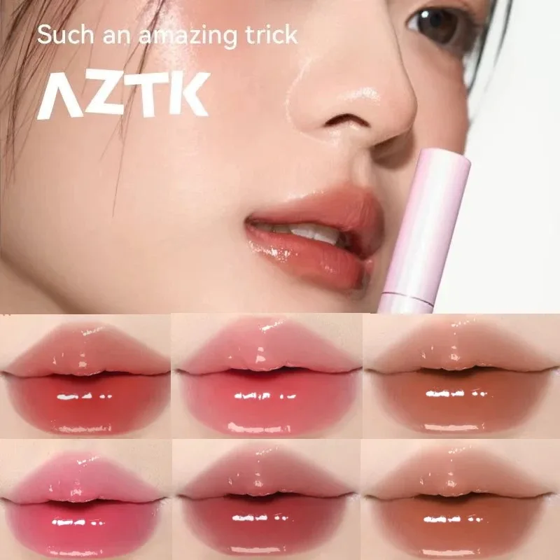 AZTK Cosmetics-lápiz labial hidratante con efecto espejo, realza la tez, no se pega a la taza, duradero, fácil de usar, maquillaje natural y delicado