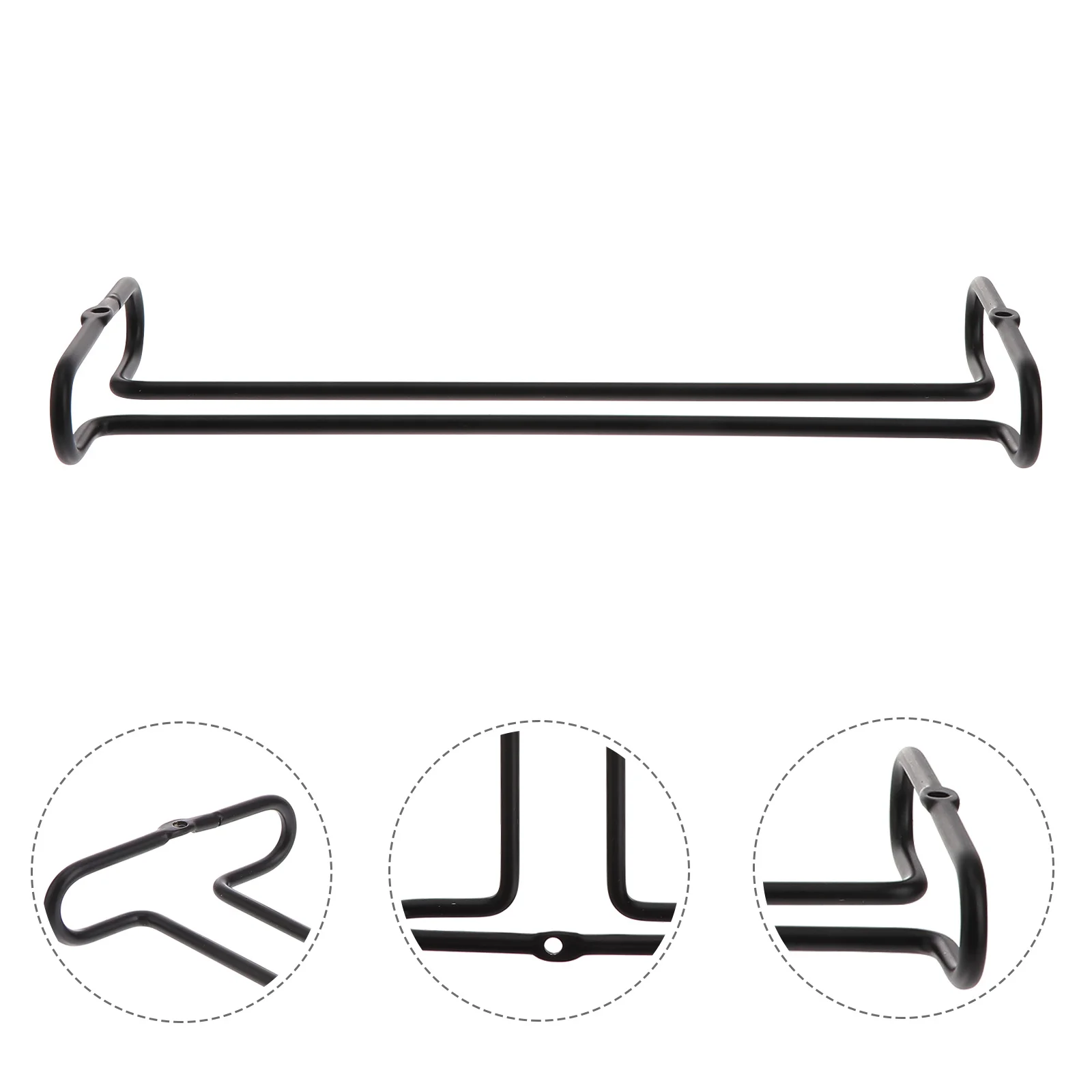 

1pc Red Wine Glass Rack Black Single Row European Style Hanging Wine Glass Holder For Kitchen Bar Storage Organizer Cup Shelf