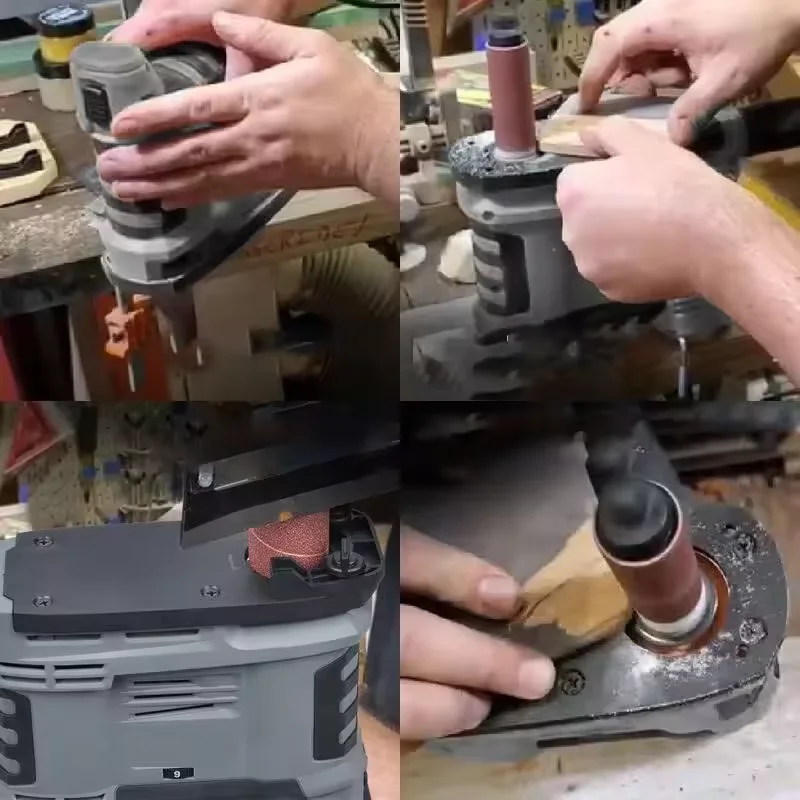 Spindle Sander Special-Shaped Polishing Machine Curved Surface Sanding Belt Machine Wood Arc Polisher Handheld Wood Grinding Mac