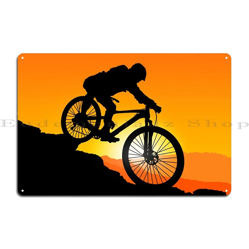 Downhill Mountainbiker Mtb Metal Sign Custom Classic Painting Designing Party Tin Sign Poster