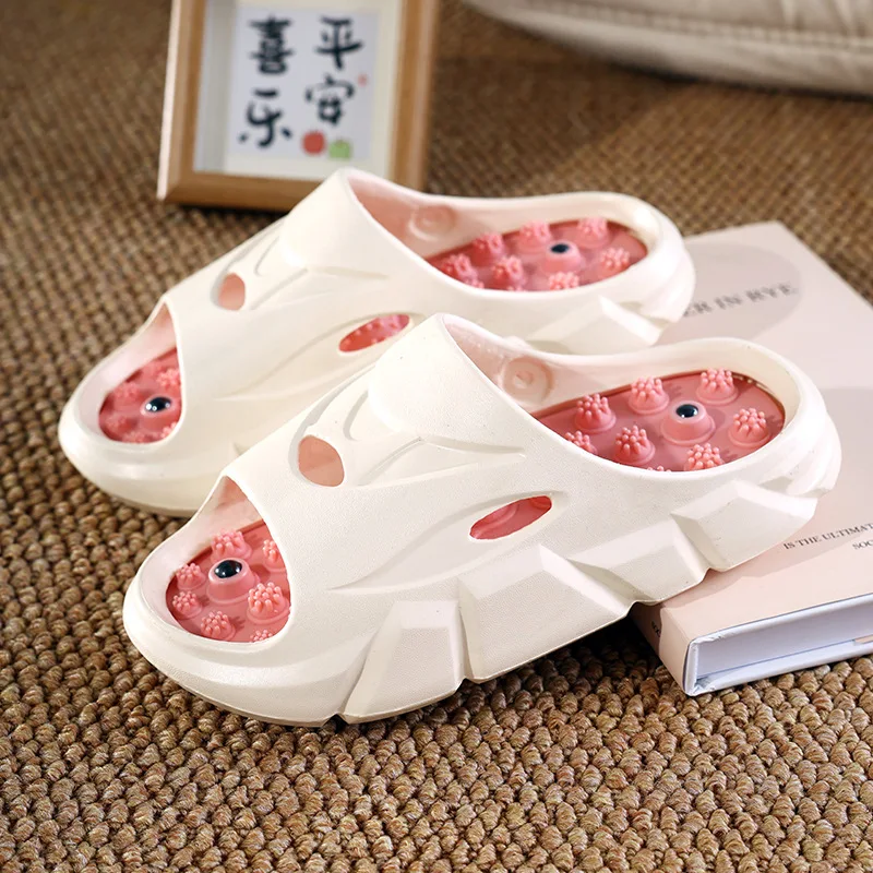 2026 Unisex Foot Massage Slippers Women Mens  Acupressure Bump Thick Sole Hollow-out Reflexology Sandals Slides